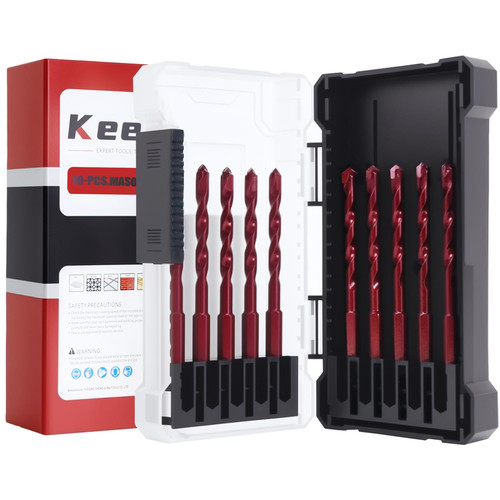Pack masonry drill bit set - 10-pack,